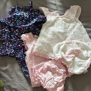 Vineyard vines bundle (4 outfits) Baby Girl Clothing Set - White, Pink, and Navy